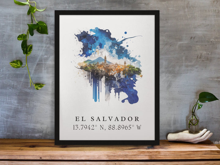 El Salvador, Central America – Watercolor Art Print