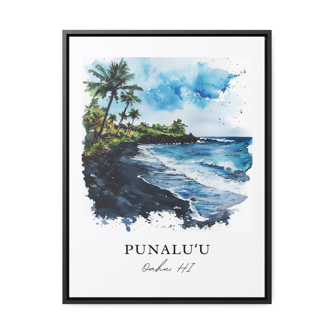 Punaluu Wall Art, Oahu Hawaii Print, Punaluu Beach Watercolor Art, Koolauloa District Gift,