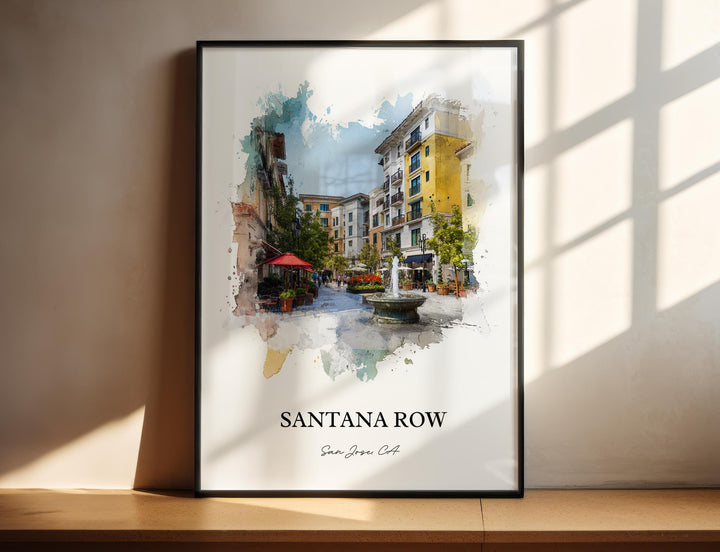 Santana Row, California – Watercolor Art Print