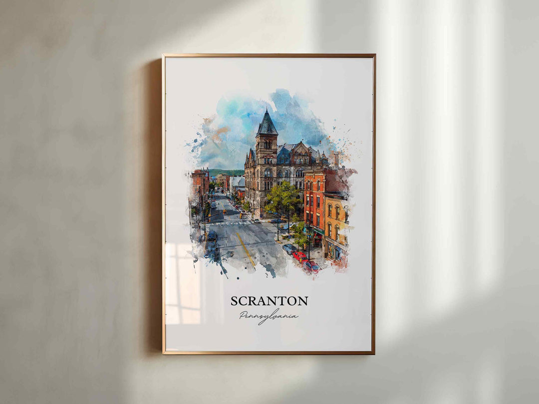 Scranton, Pennsylvania, USA – Watercolor Art Print