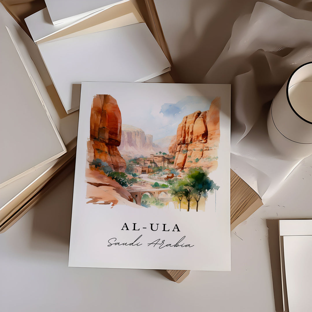 Al-Ula Saudi Arabia wall art - Saudi Arabia, Al-Ula poster print, Al-Ula Wedding gift, Birthday present, Custom Text, Perfect Gift