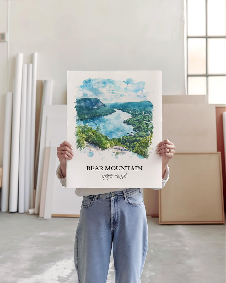 Bear Mountain NY Art, Stony Point NY Print, Hudson Valley Watercolor, Hudson Highlands Gift, Travel Print, Travel Poster, Housewarming Gift