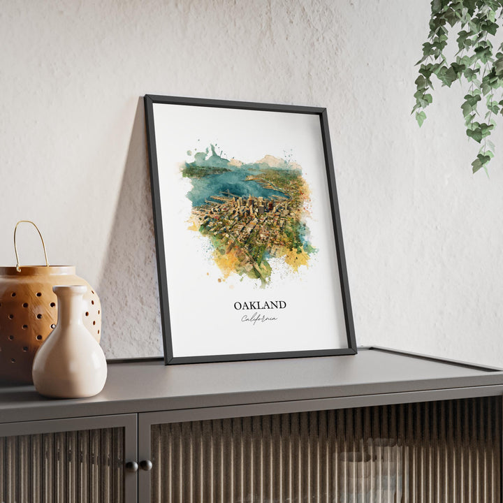 Oakland, California Wall Art, Oakland Print, California Watercolor Art, Bay Area California Gift, Travel Print, Travel Poster, Housewarming Gift