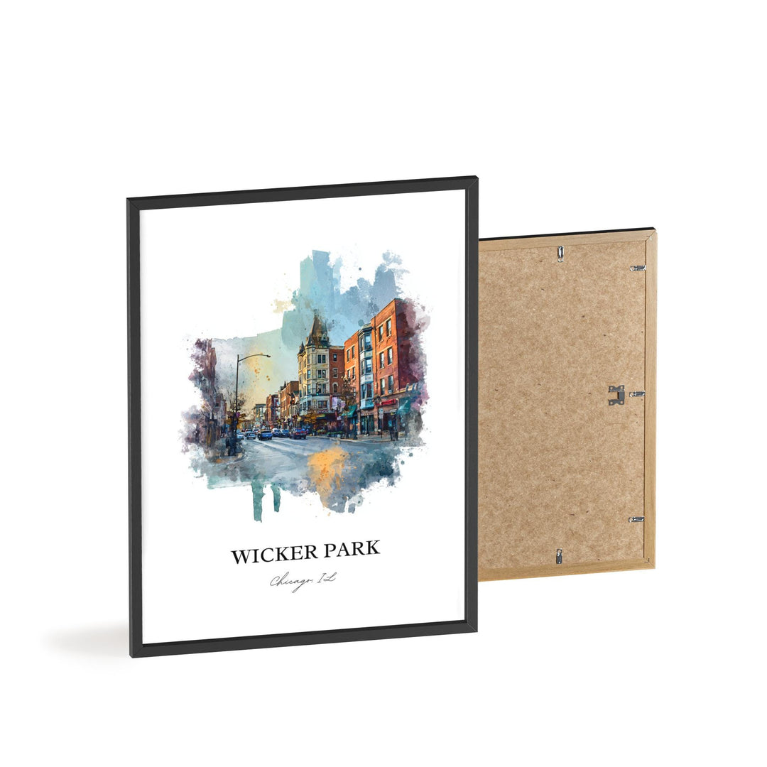Wicker Park, Illinois – Watercolor Art Print