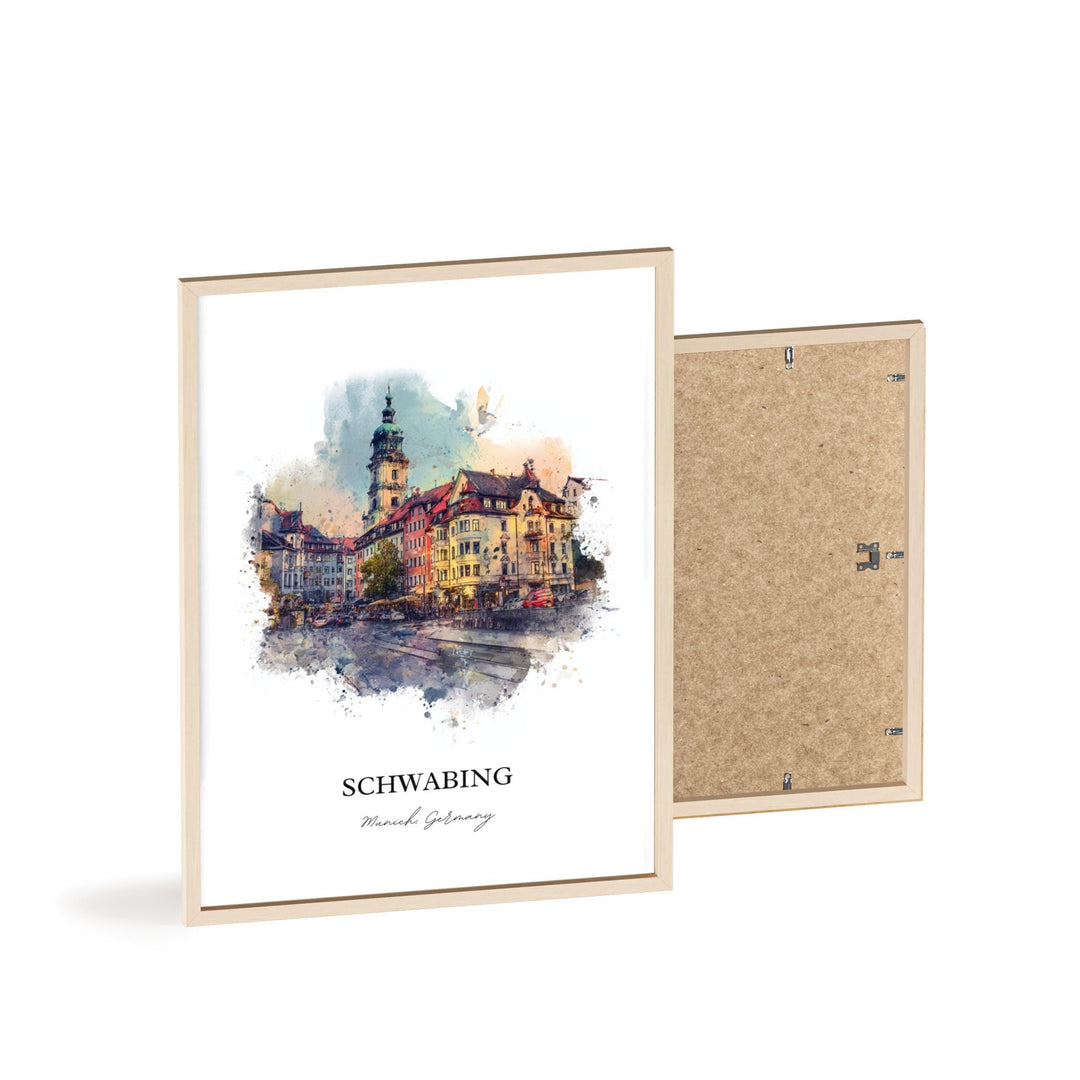 Schwabing, Germany – Watercolor Art Print
