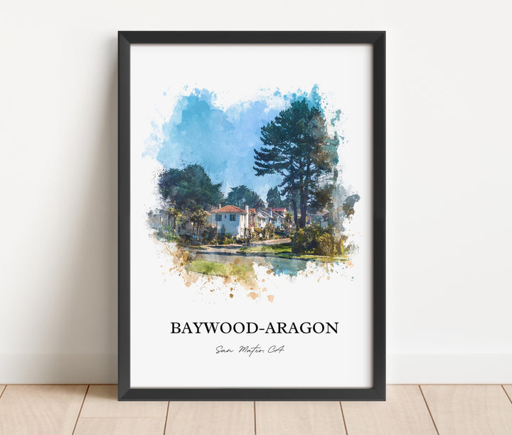 San Mateo, California – Watercolor Art Print