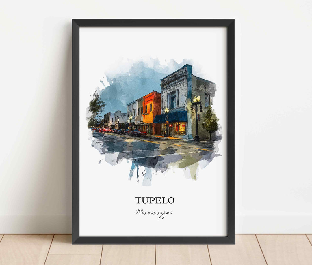 Tupelo, Mississippi – Watercolor Art Print
