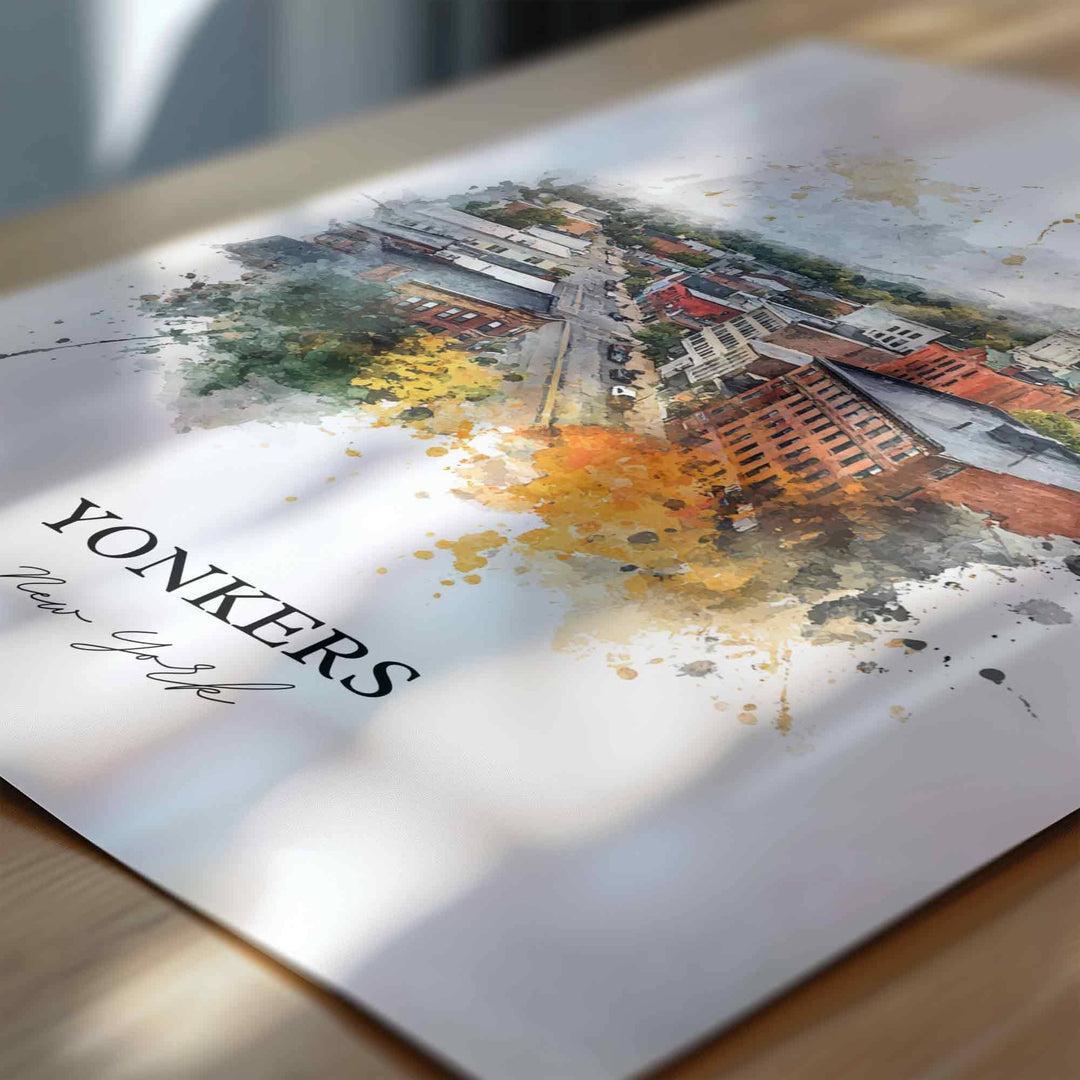 Yonkers, New York, USA – Watercolor Art Print