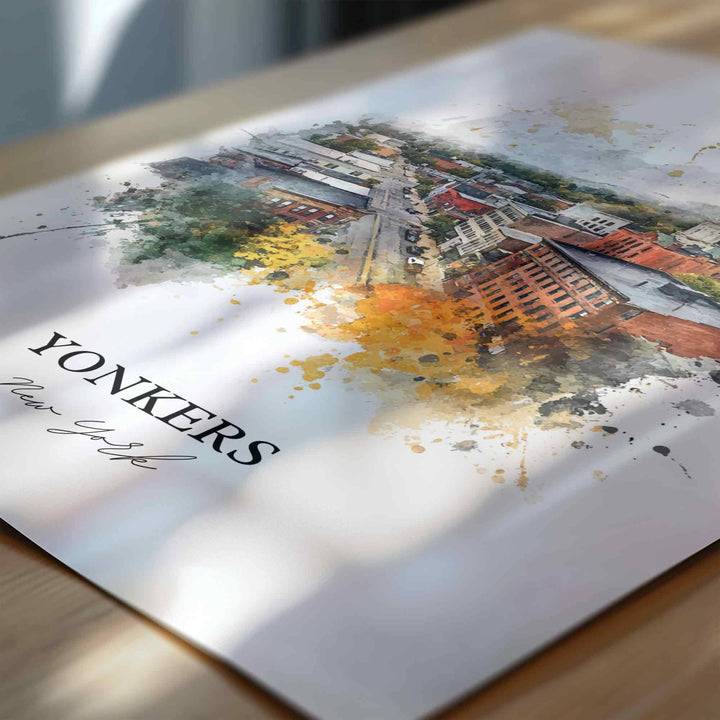 Yonkers, New York, USA – Watercolor Art Print
