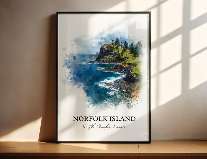 Norfolk Island, Oceania – Watercolor Art Print