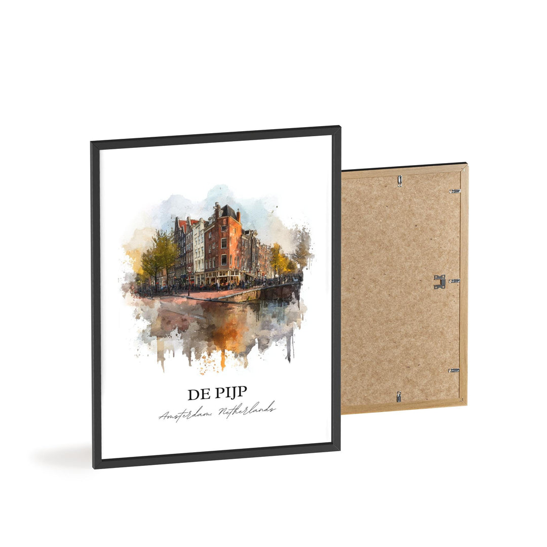 De Pijp Wall Art, Amsterdam Print, Amsterdam Watercolor Art, Amsterdam NLD Gift, Netherlands Travel Print, Travel Poster, Housewarming Gift