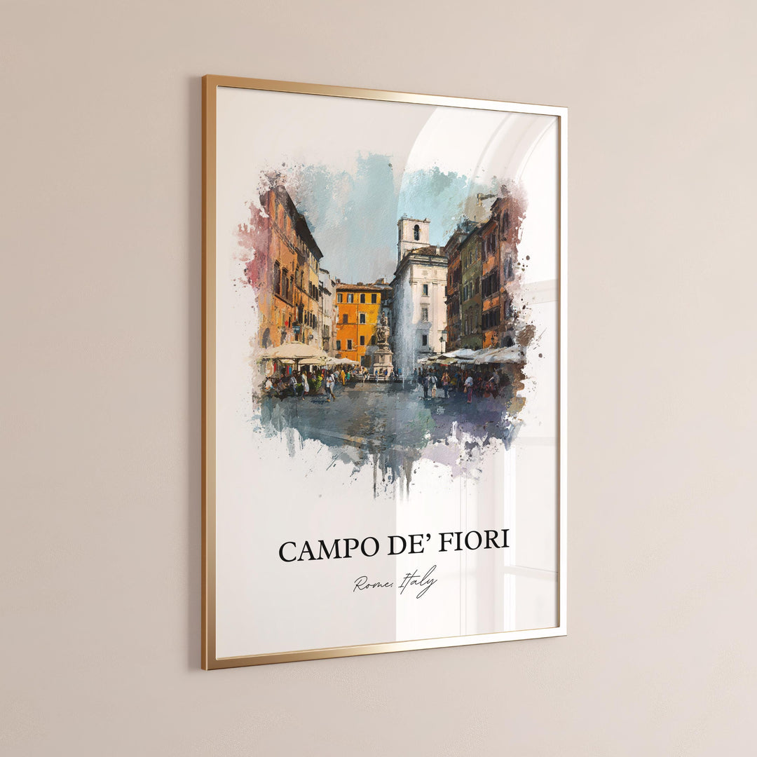 Campo de' Fiori, Italy – Watercolor Art Print