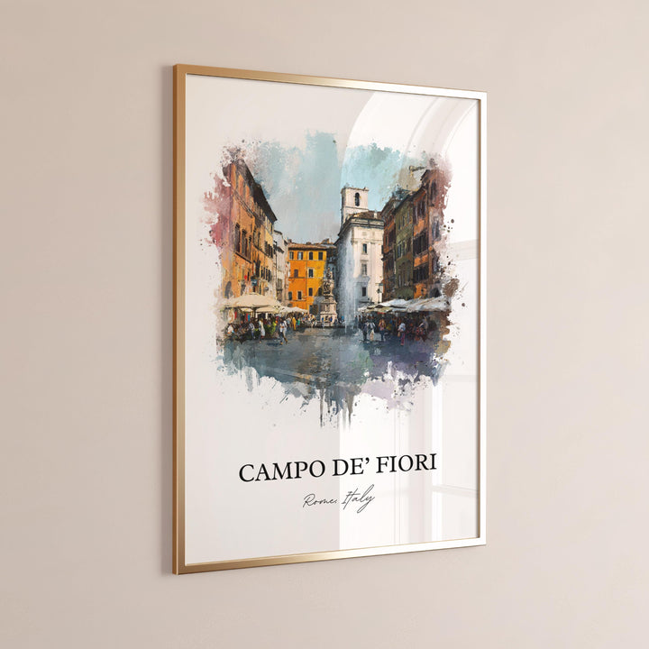 Campo de' Fiori, Italy – Watercolor Art Print
