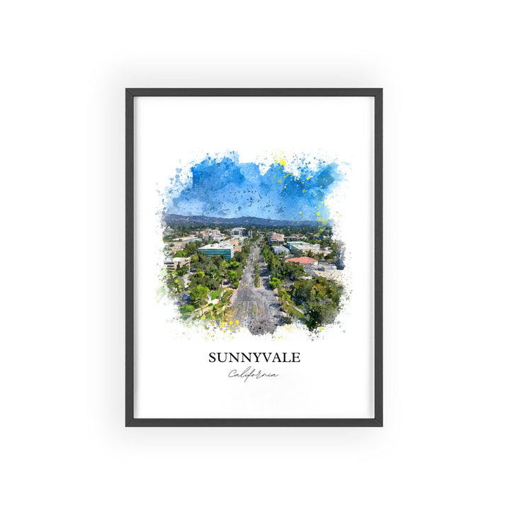 Sunnyvale, California – Watercolor Art Print