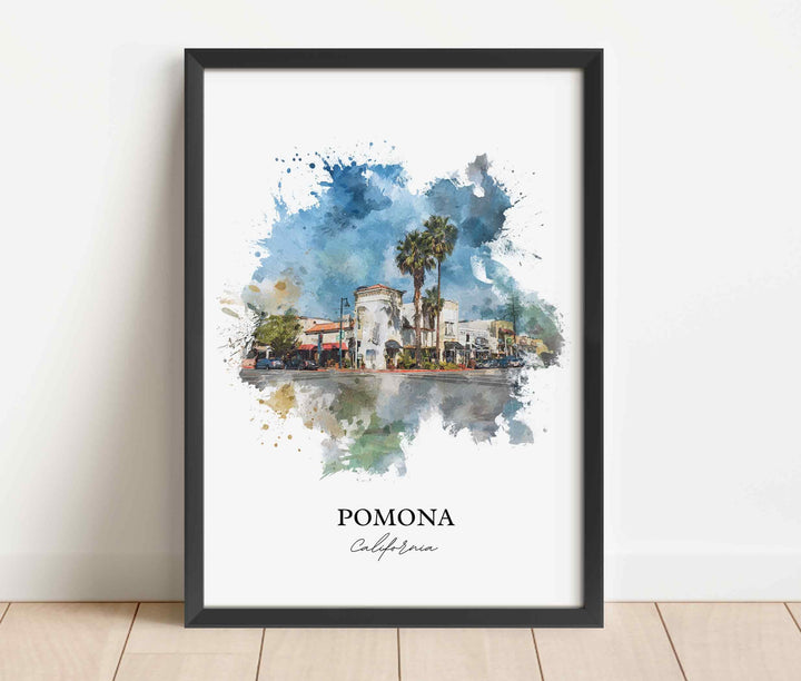 Pomona, California Wall Art, Pomona Print, Pomona Watercolor Art, San Gabriel Valley Gift, Travel Print, Travel Poster, Housewarming Gift