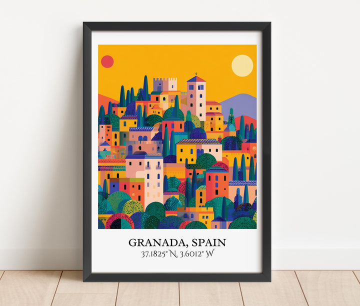 Granada Spain Art, Granada Retro Travel Art, Granada Spain Home Decor, Spain Gift, Spain Travel Art, Travel Prints, Housewarming Gift