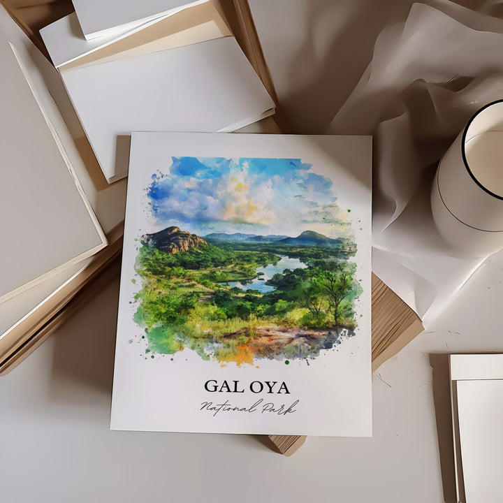 Gal Oya National Park Wall Art, Sri Lanka Print, Sri Lanka Watercolor, Gal Oya Park Gift, Travel Print, Travel Poster, Housewarming Gift