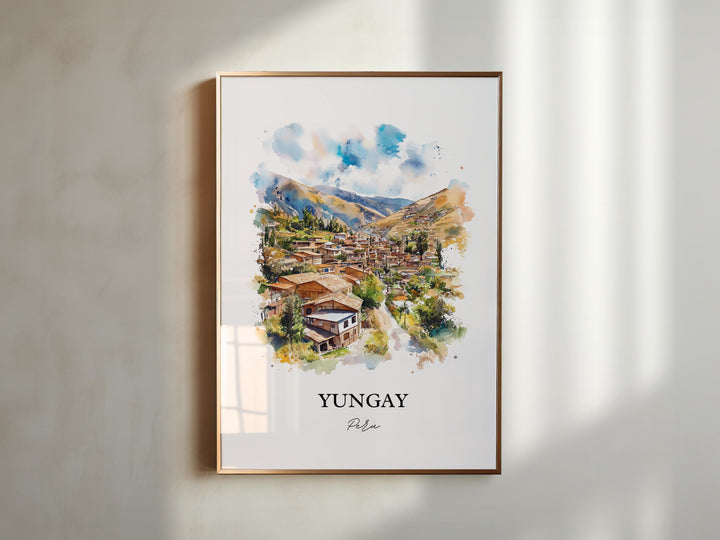 Yungay Wall Art, Ancash Region Peru Print, Peru Watercolor Art, Yungay Peru Gift, Travel Print, Travel Poster, Housewarming Gift