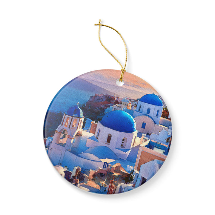 Santorini Ornament: Unique Santorini Souvenir, Santorini Xmas Decor, and Authentic Santorini Greece Gift