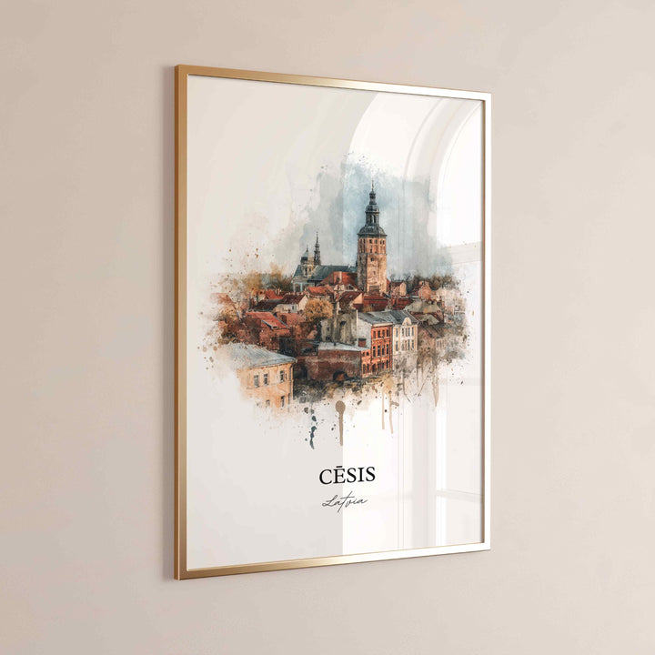 Cesis, Latvia – Watercolor Art Print