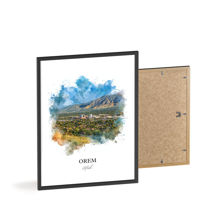 Orem Utah Wall Art, Orem Print, Orem Utah Watercolor Art, Provo Utah Gift, Travel Print, Travel Poster, Housewarming Gift