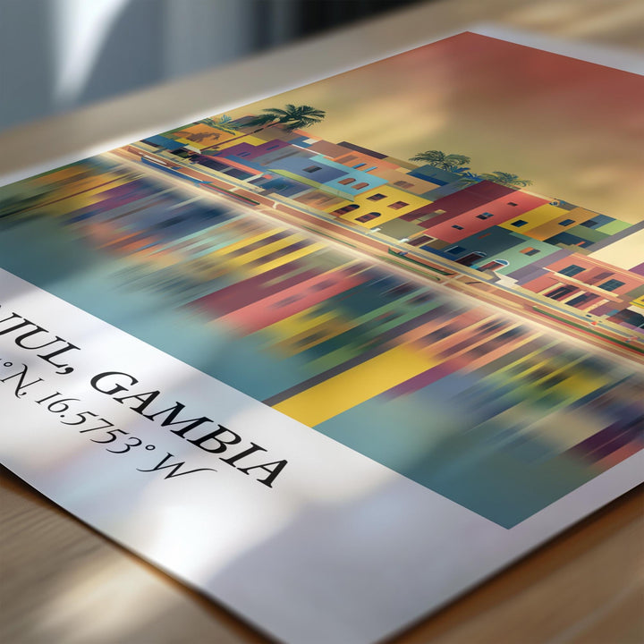 Banjul Art, Banjul Retro Travel Art, Banjul Gambia Home Decor, Gambia Gift, Gambia Travel Art, Travel Prints, Housewarming Gift