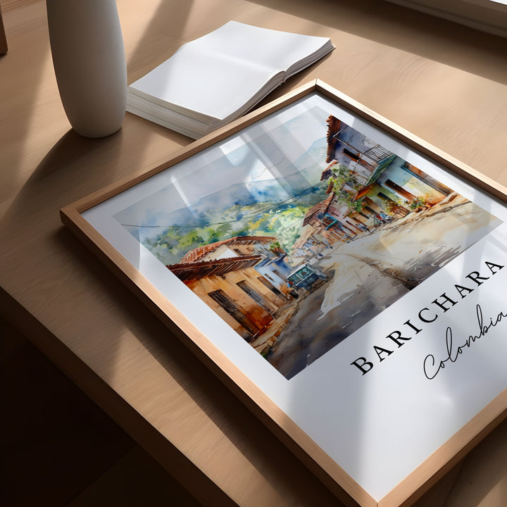 Barichara wall art - Colombia, Barichara poster print, Barichara Wedding gift, Birthday present, Custom Text, Perfect Gift