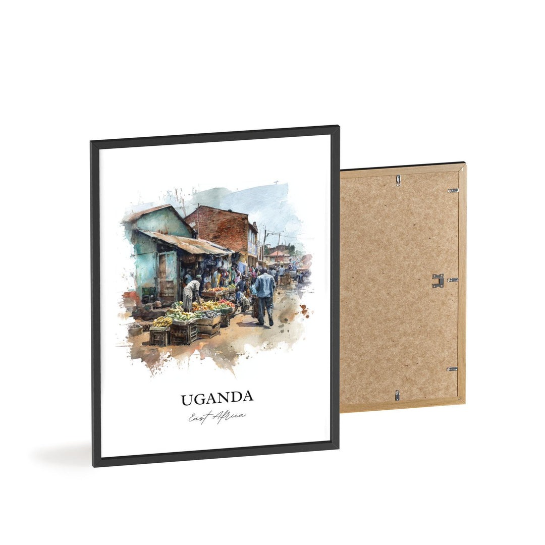 Uganda Wall Art, Uganda Print, Uganda Watercolor Art, Uganda Africa Gift, Travel Print, Travel Poster, Housewarming Gift