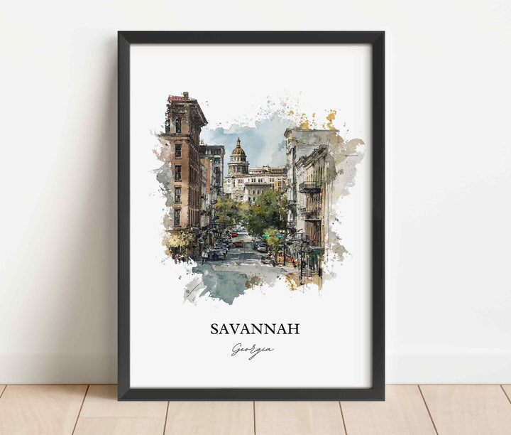 Savannah, Georgia – Watercolor Art Print