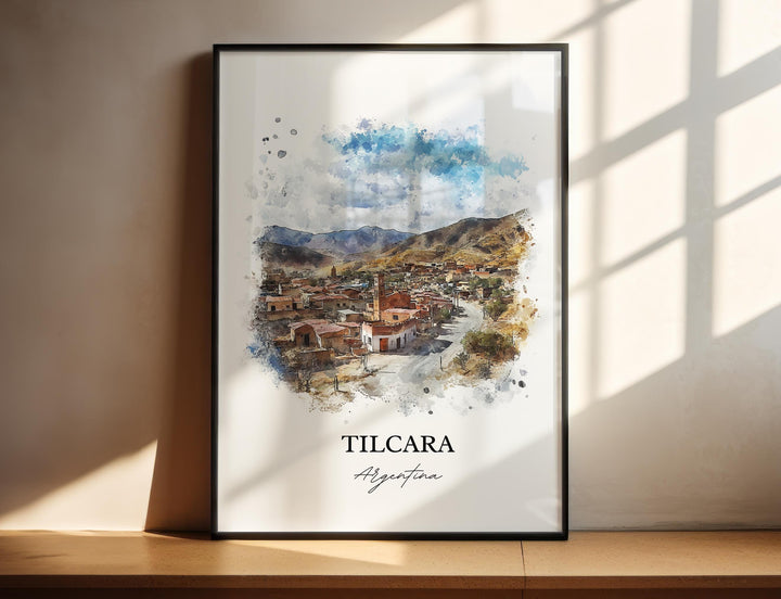 Tilcara Wall Art, Tilcara Agrentina Print, Argentina Watercolor Art, Tilcara Gift, Travel Print, Travel Poster, Housewarming Gift