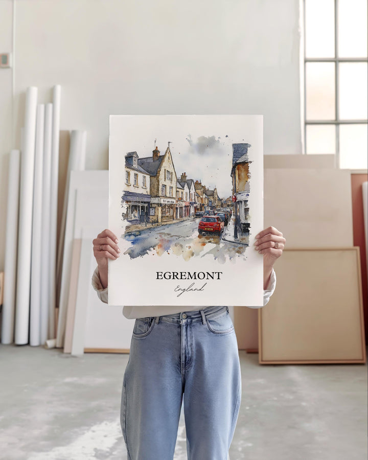 Egremont Wall Art, Cumbria Print, England Watercolor Art, Egremont England Gift, Travel Print, Travel Poster, Housewarming Gift