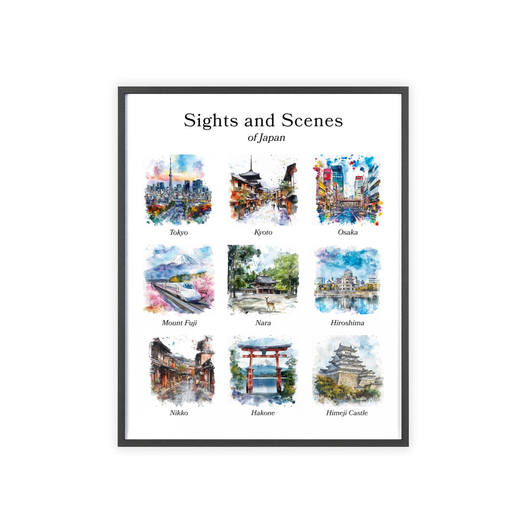 Tokyo, Japan – Watercolor Art Print Featuring Kyoto, Osaka, Mount Fuji, Nara, Hiroshima
