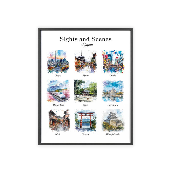 Tokyo, Japan – Watercolor Art Print Featuring Kyoto, Osaka, Mount Fuji, Nara, Hiroshima