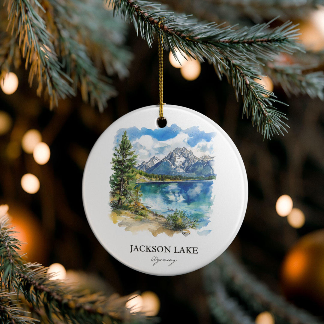 Jackson Lake Ornament: Unique Jackson Lake Souvenir, Wyoming Xmas Decor, and Authentic Grand Tetons Gift