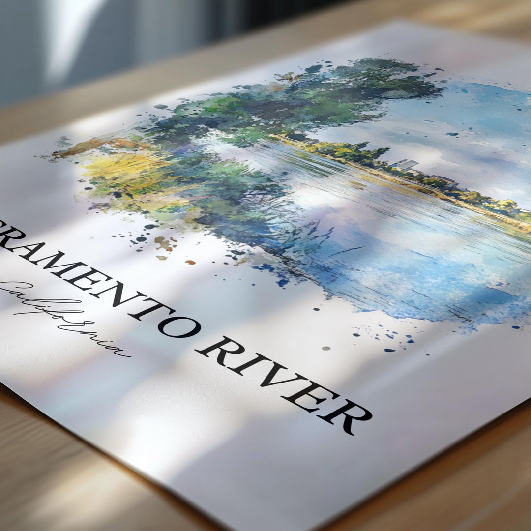 Sacramento River Wall Art, Sacramento Print, California Artwork, Sacramento River Gift, Travel Print, Travel Poster, Housewarming Gift