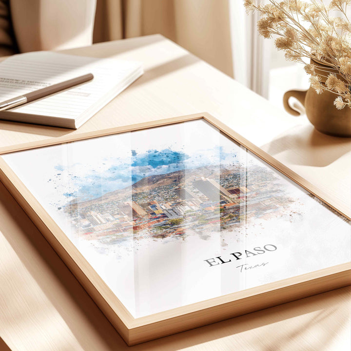 El Paso, Texas – Watercolor Art Print