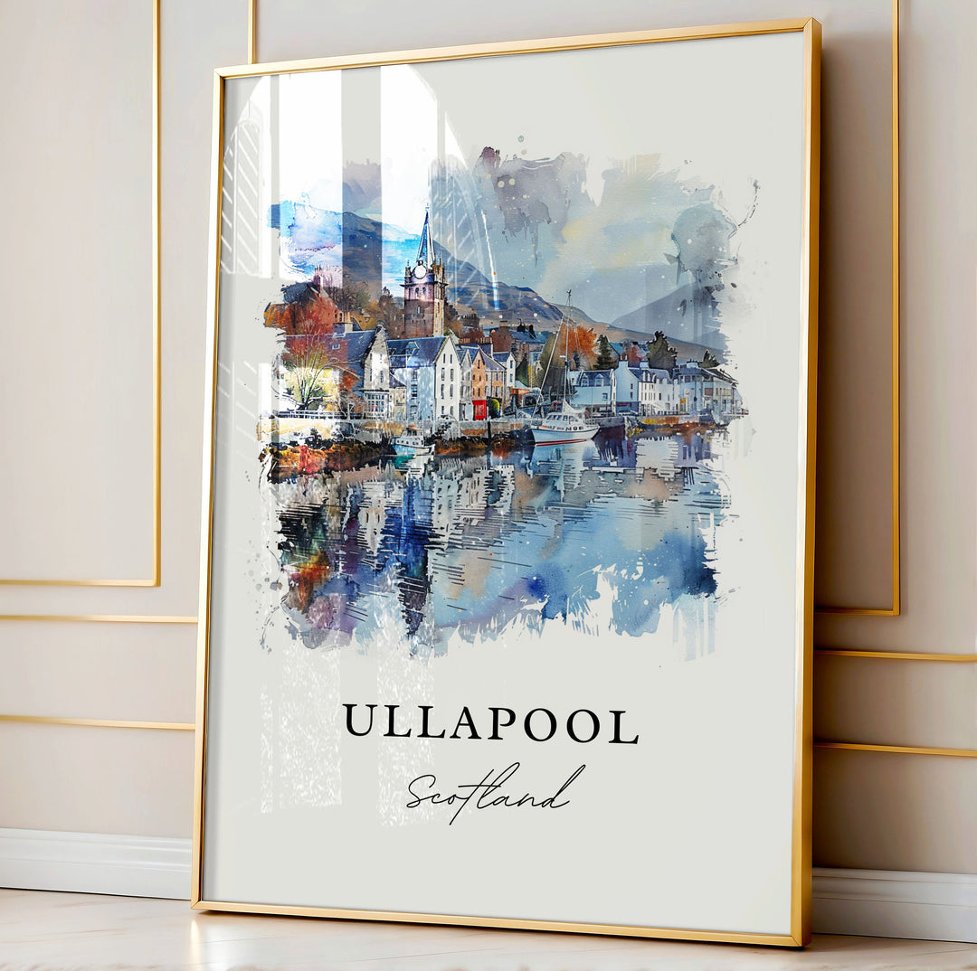 Ullapool Scotland Art, Ullapool Print, Ullapool Watercolor Art, Ullapool Scotland Gift,