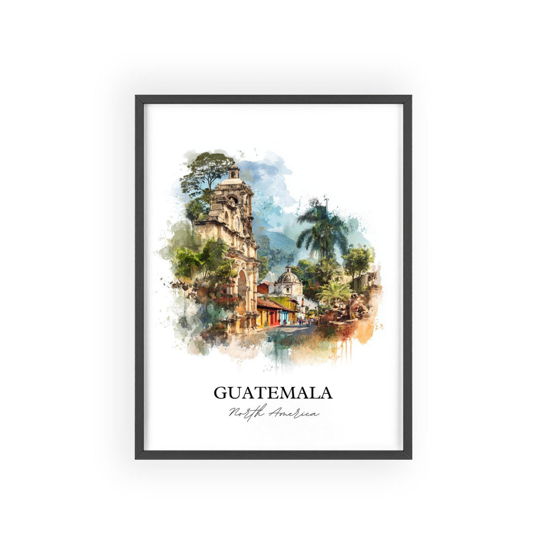Guatemala Wall Art, Central America Print, Guatemala Watercolor Art, Guatemala Gift, Travel Print, Travel Poster, Housewarming Gift
