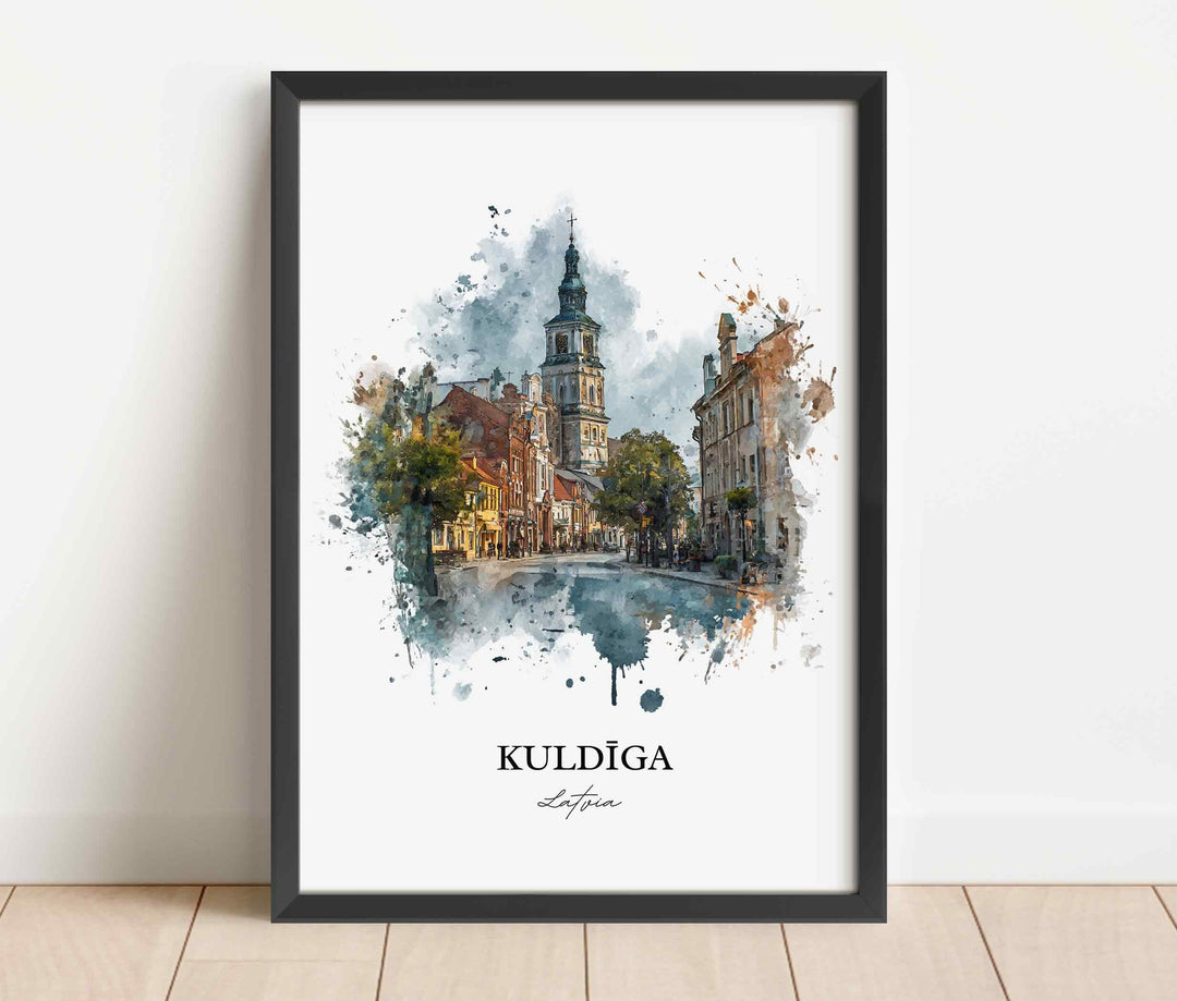 Kuldiga, Latvia – Watercolor Art Print