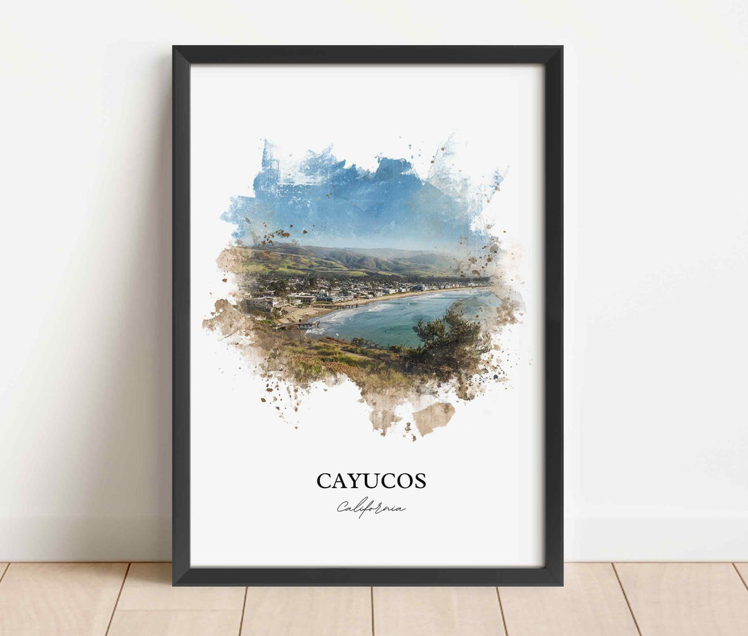 Cayucos, California – Watercolor Art Print