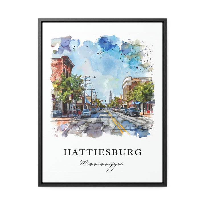 Hattiesburg MS Wall Art, Hattiesburg Print, Hattiesburg Mississippi Watercolor, Univ Mississippi Gift, MS Travel Poster, Housewarming Gift