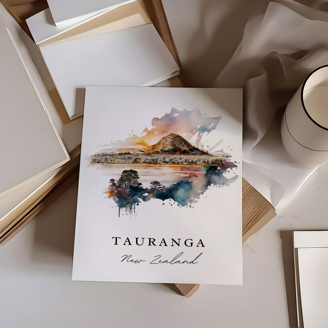 Tauranga New Zealand wall art - New Zealand, Tauranga poster, Tauranga Wedding gift, Birthday present, Custom Text, Personalised Gift