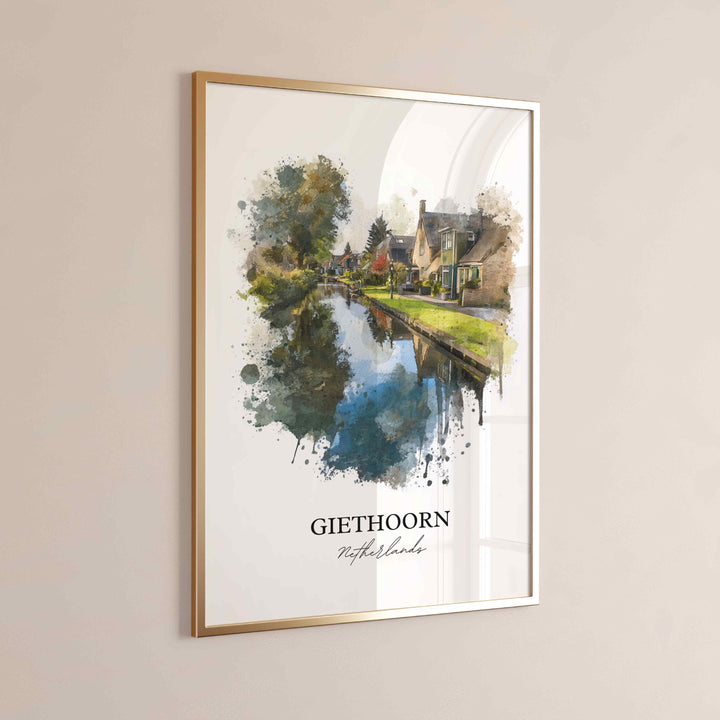 Giethoorn, Netherlands – Watercolor Art Print