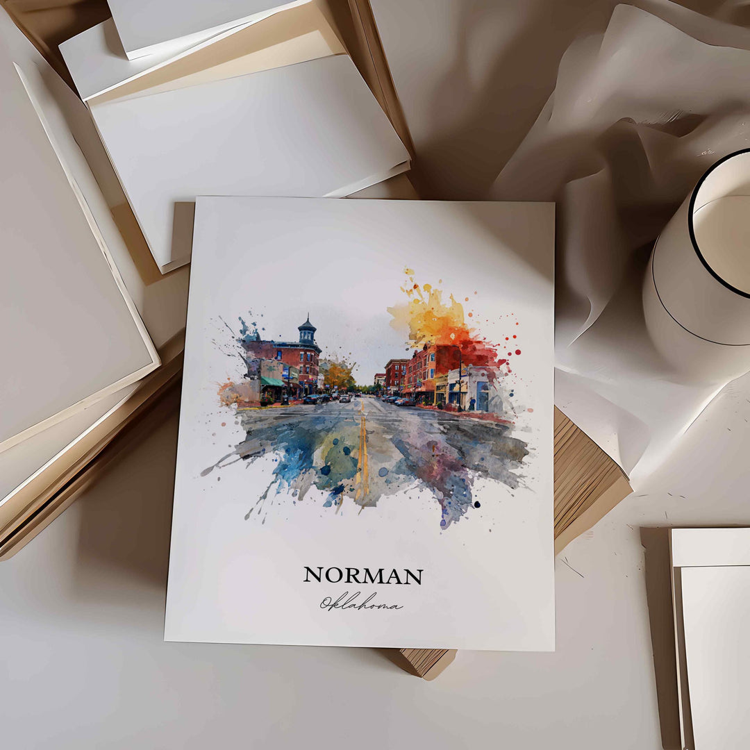 Norman, Oklahoma – Watercolor Art Print