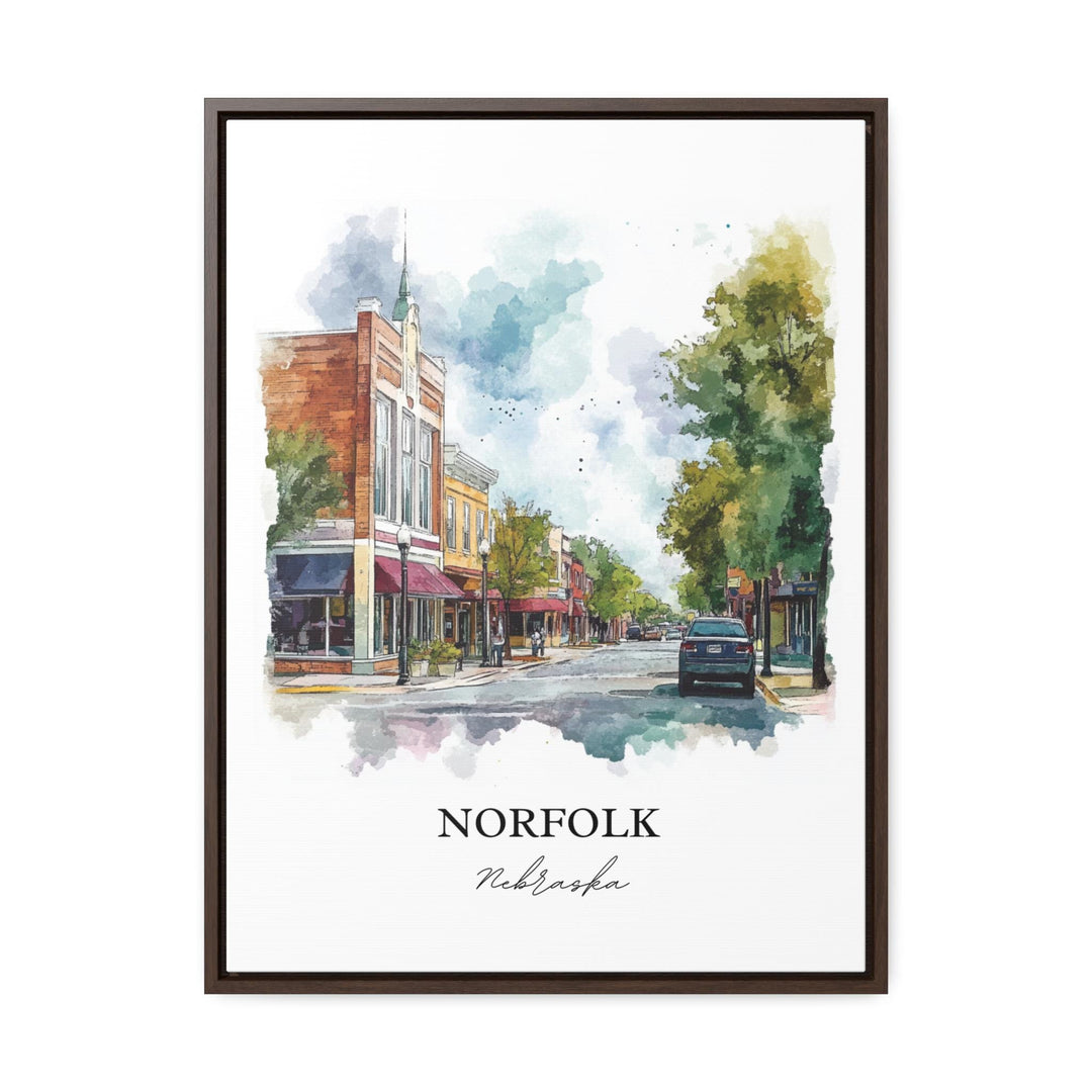 Norfolk, Nebraska, USA – Watercolor Art Print