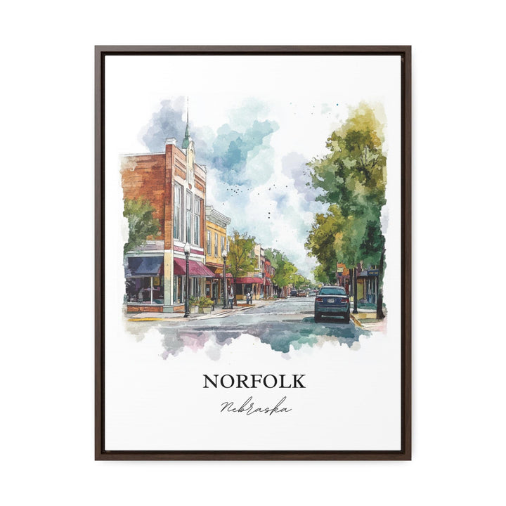 Norfolk, Nebraska, USA – Watercolor Art Print