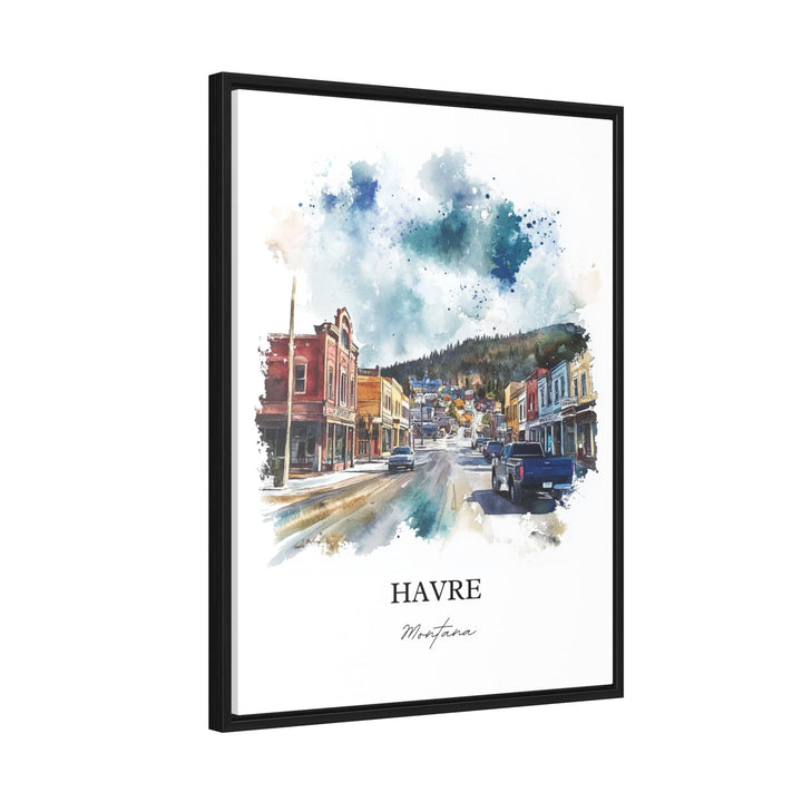 Havre MT Wall Art, Hill County Print, Montana Watercolor Art, Havre Montana Gift, Travel Print, Travel Poster, Housewarming Gift