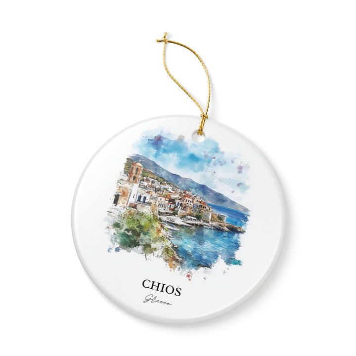 Chios Greece Ornament: Unique Chios Greece Souvenir, Chios Greece Xmas Decor, and Authentic Greece Gift