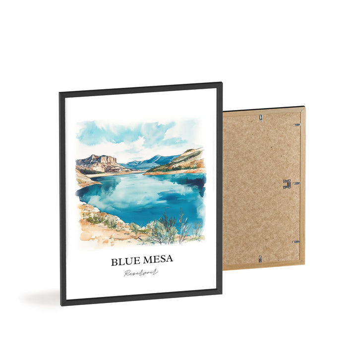 Blue Mesa Reservoir Art, Gunnison Print, Colorado Watercolor Art, Blue Mesa Reservoir Gift, Travel Print, Travel Poster, Housewarming Gift
