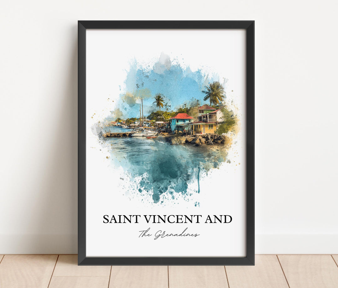 Saint Vincent and the Grenadines Art, Caribbean Print, Saint Vincent Art, Saint Vincent Gift, Travel Print, Travel Poster, Housewarming Gift